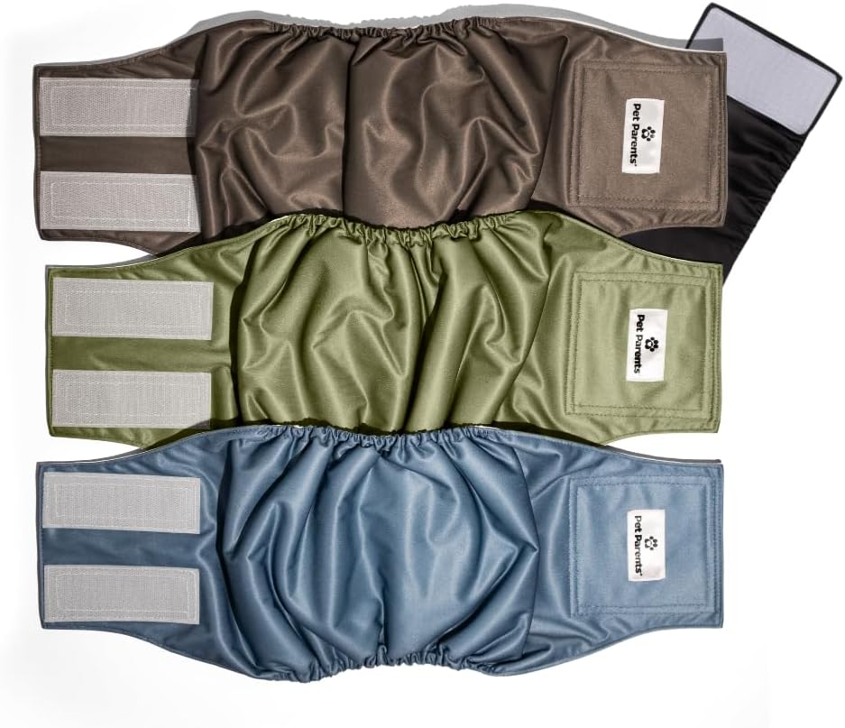 Pet Parents Washable Belly Bands for Male Dogs + Extendrs of Durable - Medium (16-20") / Koda