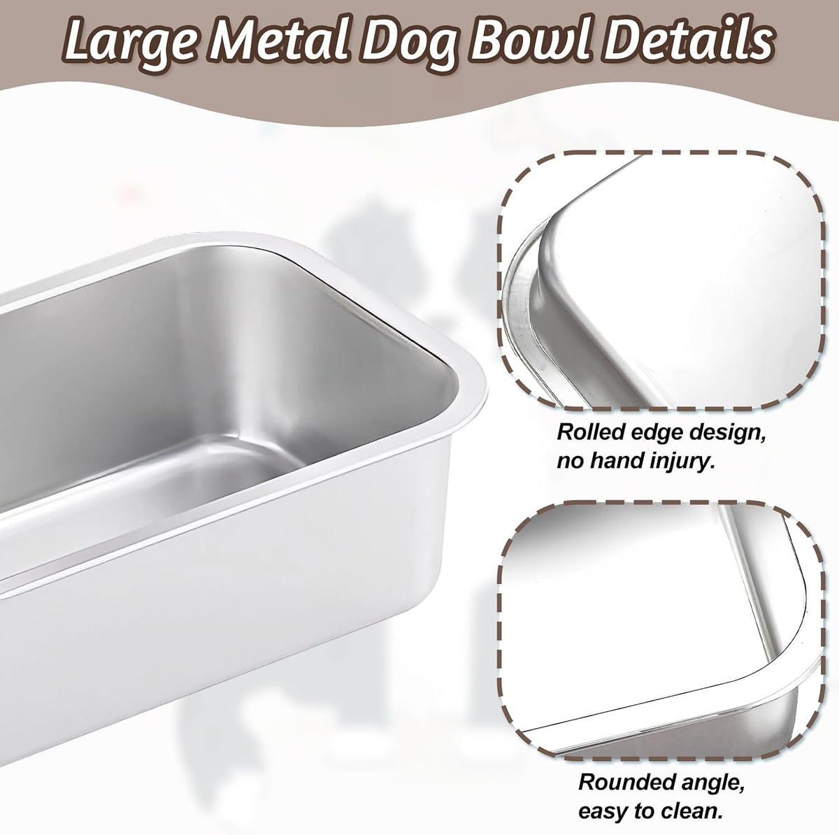 Stainless Steel Dog Water Bowl - 3 Pack-1.25 Gallon - image 4