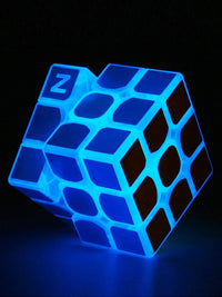 AMAZA blue glow in the dark 3x3 speed cube with frosted surface