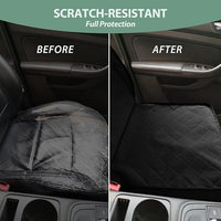 Dog Car Front Seat Cover with Side Flaps & Buckle Straps for Pet, 100% Waterproof 600D Oxford Single Seat Protector Heavy Duty Quilted Scratch Proof, Universal Size for SUV Truck, Black