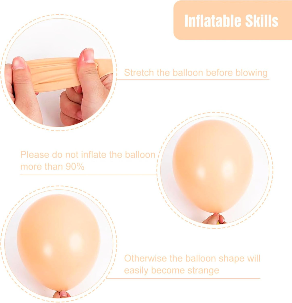 RUBFAC White Balloons Different Sizes 135pcs for Birthday Arch – Fun for Kids & Family - Nude - image 3