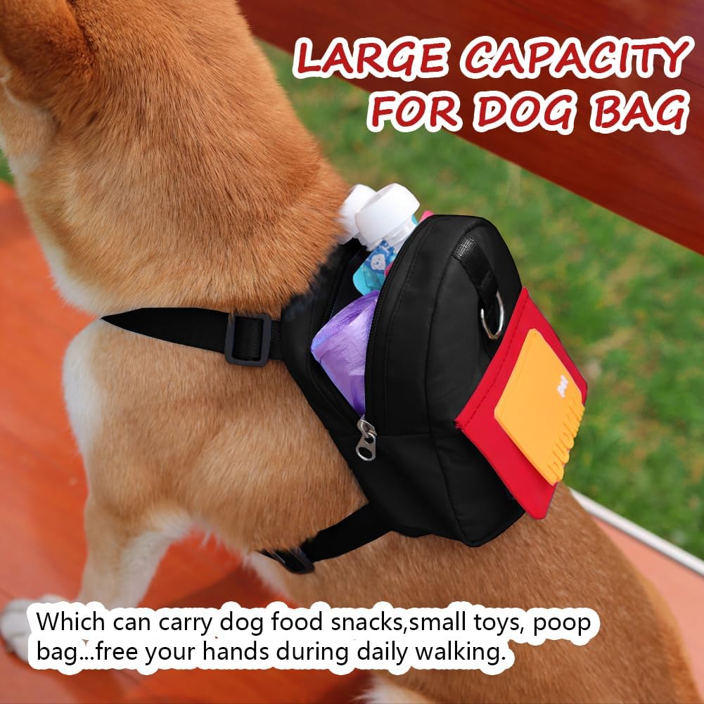 Dog Backpack Harness with Leash - Small / Black - image 2