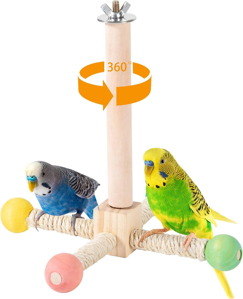 FrgKbTm Bird Perches Cage Toys Parrot Wooden Platform Play Gyms - Rotating Bird Swing Toys