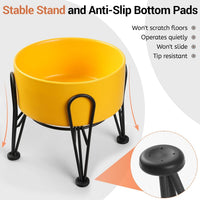 Elevated Dog Bowls, Ceramic Raised Dog Bowl Set with Anti-Slip and Non-Tip Metal Stand, 2 Pack Pet - Yellow / 7.6 Cups | 2 Pack | For Large Dogs - image 4