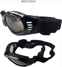 LECONPET Small Dog Sunglasses Waterproof Windproof UV Protection Pet Sunglasses Dog Goggles for Doggy Puppy Cat (Black)