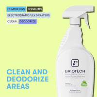 BRIOTECH Extra Strength HOCl Cleaner, 500 PPM Hypochlorous Acid Concentrate, ULV Foggers & Humidifiers, Professional Deodorizer for Dental, Offices, Schools, Homes, Peroxide Free, 1 Gallon