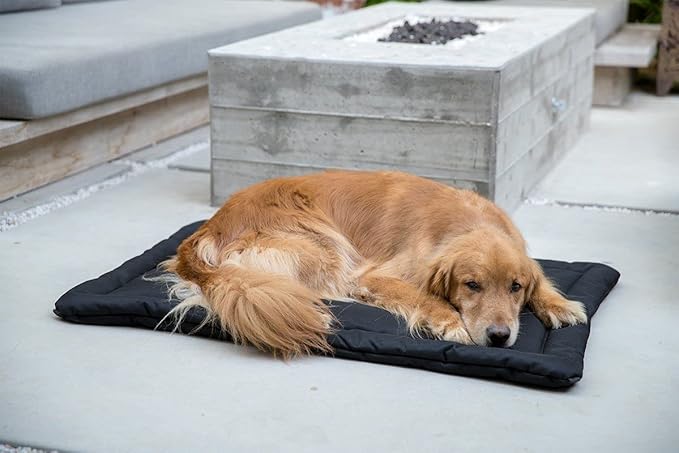 K9 Ballistics Tough Ripstop Dog Crate Pad - Durable & Machine Washable with Non-Skid Bottom and 120-Day Warranty, Fits 42" Wire Crates - Large, Obsidian Black