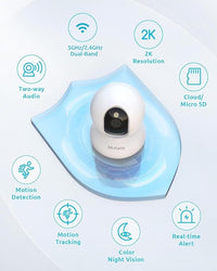 blurams Cameras for Home Security, 2K Pet Camera with Phone App, 5GHz/2.4GHz Dual-Band, 360° PTZ Indoor Cameras, 2-Way Talk, Motion Tracking, Color/IR Night Vision, Cloud&SD, Works with Alexa (4Pack)