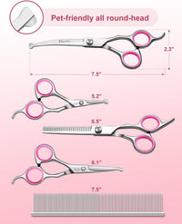 6-in-1 Dog Grooming Scissors - Pink 6 in 1 - image 2