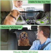 Vailge 100% Waterproof Convertible Dog Car Seat Covers - Standard(56"W x 60"L) / Black With Mesh - image 2