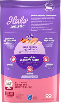 Halo Holistic Cat Food Wild Caught Salmon & Whitefish Formula, Healthy Grains Dry Cat Food, Complete Digestive Health, Kibble for Adult Cats, 3 lb Bag