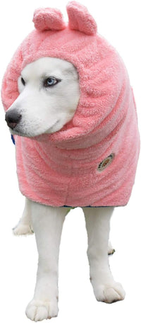 DERPYCHAPPY Dog Bathrobe for Small to Large Dogs, Microfiber – Essentials for Dogs - Pink / XL