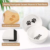 Ceramic Elevated Cat Bowls with 10° Tilted - 5" Bowls x2 - image 4