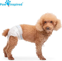 Paw Inspired Disposable Dog Diapers | Female Dog Diapers Ultra Protection | Diapers for Dogs in Heat, Excitable Urination, or Incontinence (12 Count, Small)