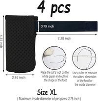 4 PCS Cat Mittens to Prevent Scratching,Mesh Breathable Cat Shoes,Adjustable Cats Anti Scratch Gloves,Suitable for Cats When Bathing and Nail Trimming(XL,Black)