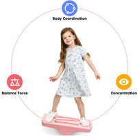 Joonly blue kids balance board rocking seesaw with 5 wooden balls - view 16