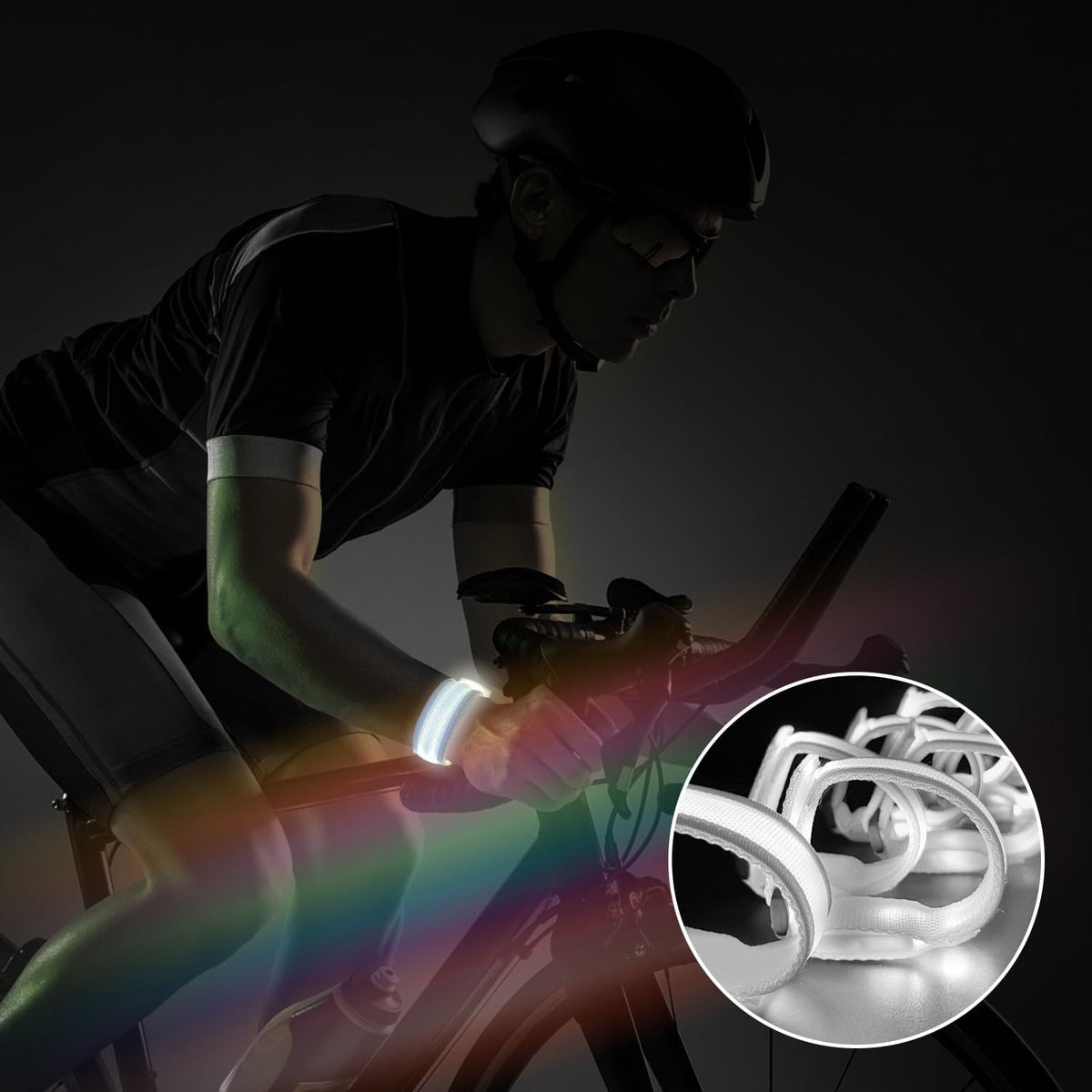 M.best 8pcs LED Light Up Bracelets Glow Flashing Wristbands Glow - 8pcs White - image 2