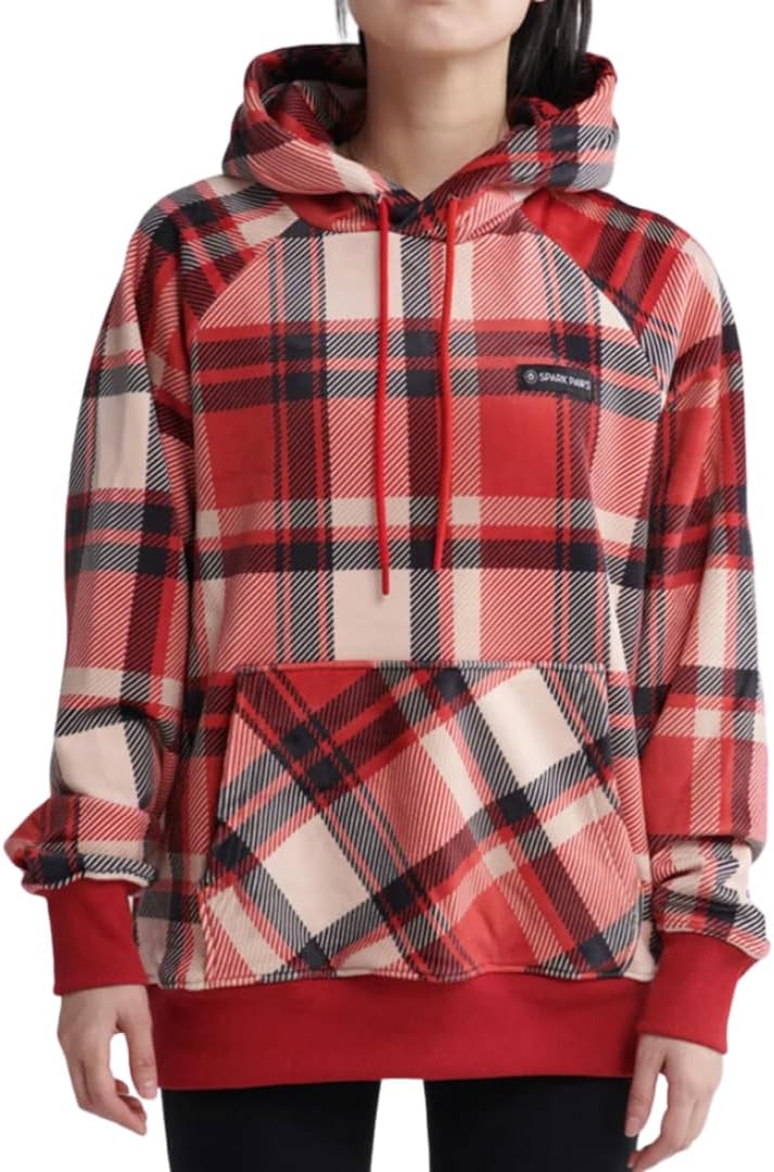 Spark Paws Human Hoodie, Matching Dog and Owner Clothes - Small / Red Plaid