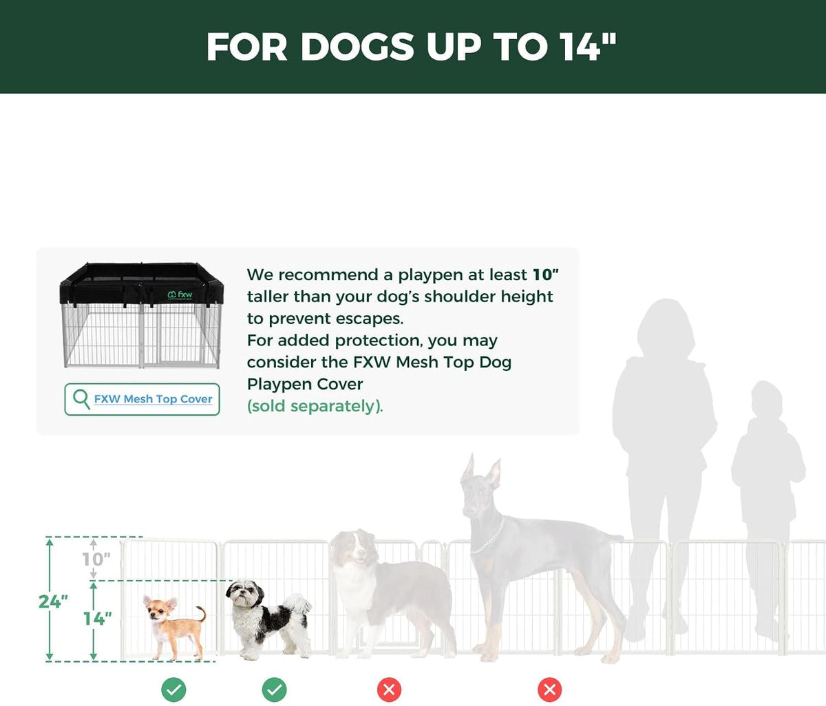 FXW Homeplus Indoor Dog Playpen, 24" H, for Puppies & Small Dogs - White / 24"H / 6 Panels - image 2