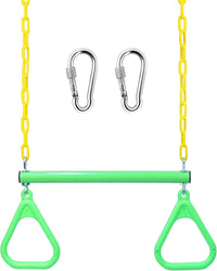 Take Me Away 18'' Trapeze Swing Bar Rings 48'' Heavy Duty Plastic - Light Green