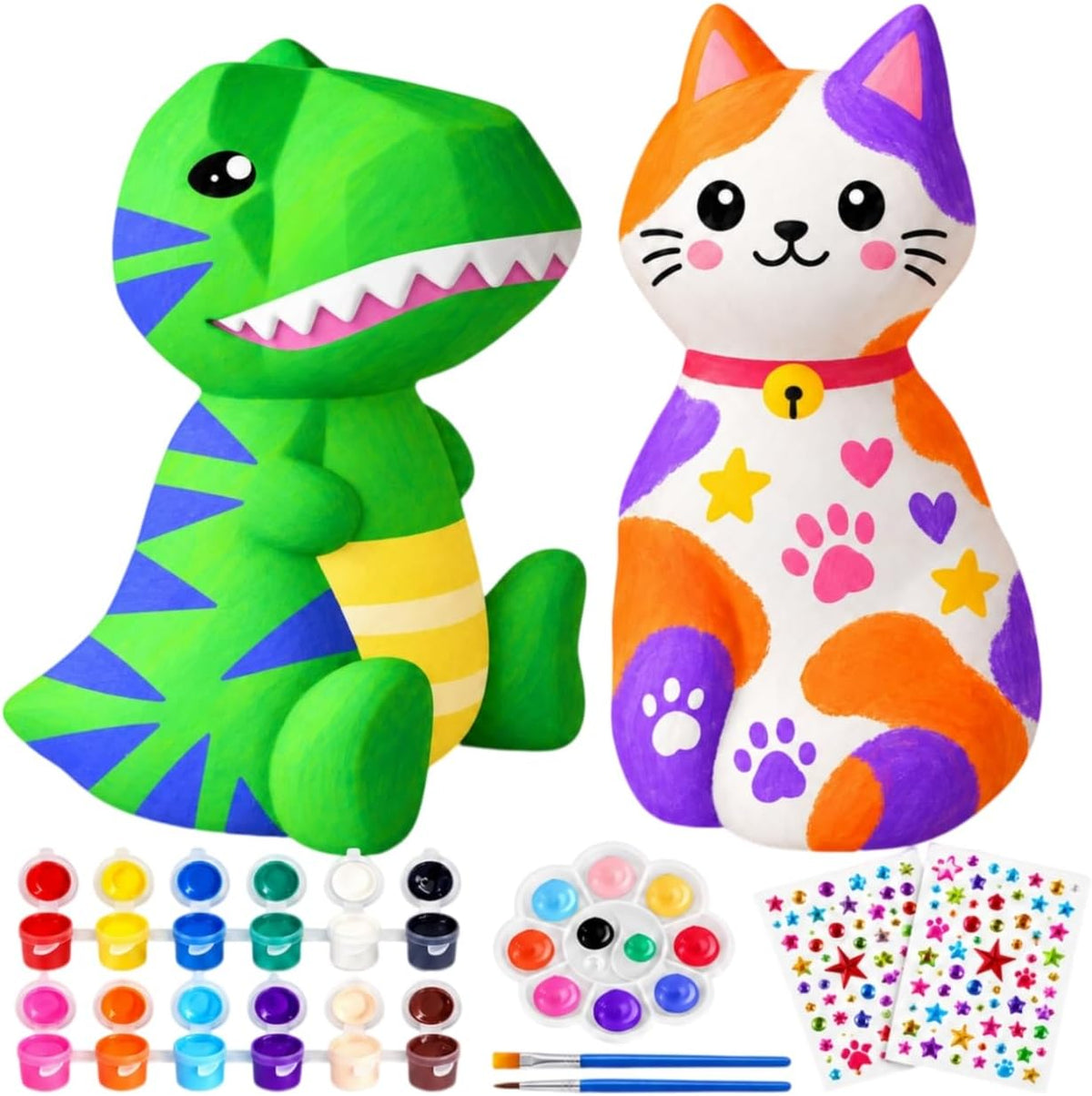 Goodyking Paint Your Own Cat Lamp Kit - Cat & Dinosaur 3pcs