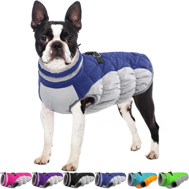 Dog Winter Jacket Cozy Reflective Waterproof Windproof Warm Pet - Large / Blue