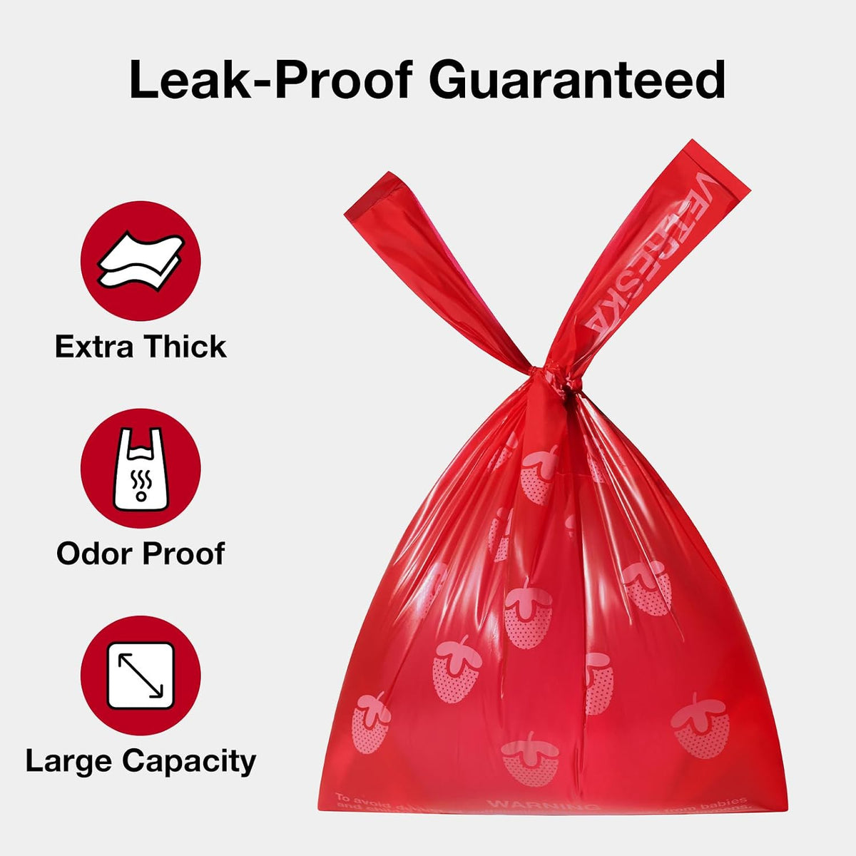 VETRESKA Dog Poop Bags with Handles 240 Count - Strawberry / 1 Count (Pack of 240) - image 3