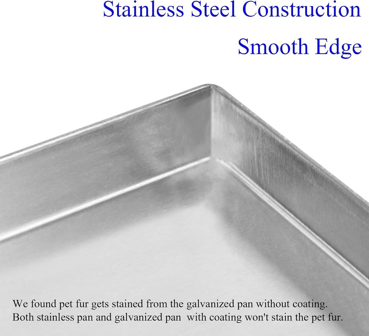 47x29.13x1 Replacement Tray for Dog Crate, Galvanized - Stainless steel / 47.0"L x 29.0"W x 1.0"H - image 3