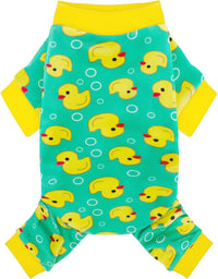 Dog Pajamas Onesie: Comfortable Four-Legged Apparel for Small - Yellow Duck / XS-(2~5lb) | Chest(~13.7") - image 3