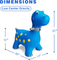 HotMax Bouncy Horse, Dinosaur Hopper Toys for Kids - Blue Dinosaur