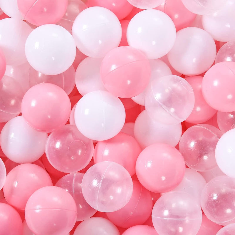 STARBOLO Ball Pit Balls for Kids - Pink & White & Transparent / 500 balls