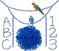 200Pcs Black C-Clips Plastic Chain Links for Birds & Small Pets – Essentials for Birds - Blue / 200Pcs