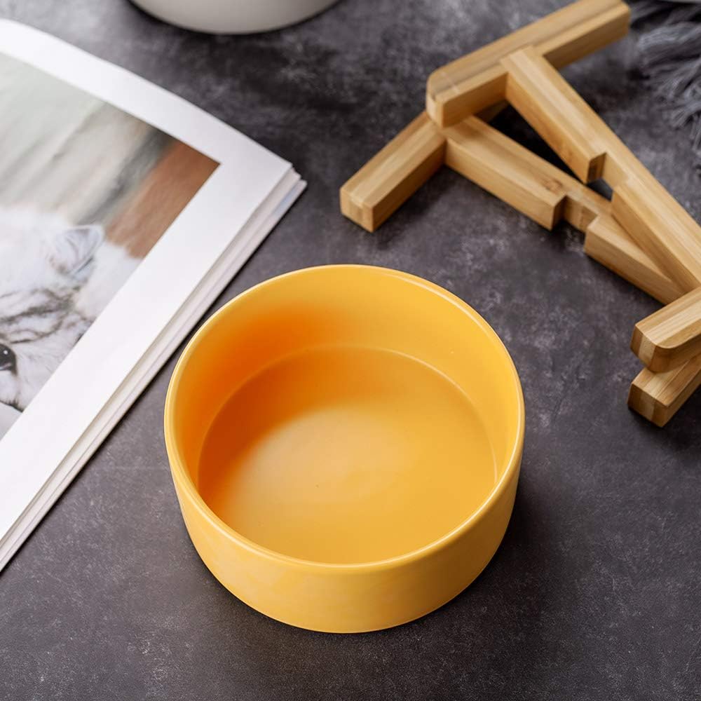 Raised Ceramic Large Dog Bowl - Medium Dog Bowls 850ML*1 / Yellow - image 2