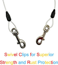 Petest 40ft Reflective Tie-Out Cable for Heavy Dogs Up to 125 Pounds