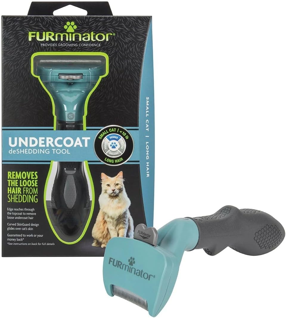 FURminator Medium to Large Cat deShedding Tool for Short Hair – Essentials for Cats - Small / long hair