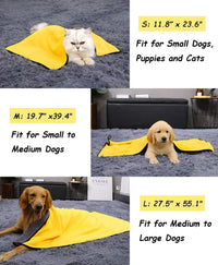 Dog Bath Towel - Super Absorbent Microfiber Dog Towel for Small Dogs and Cats, Yellow & Grey 11.8" - Medium - image 3