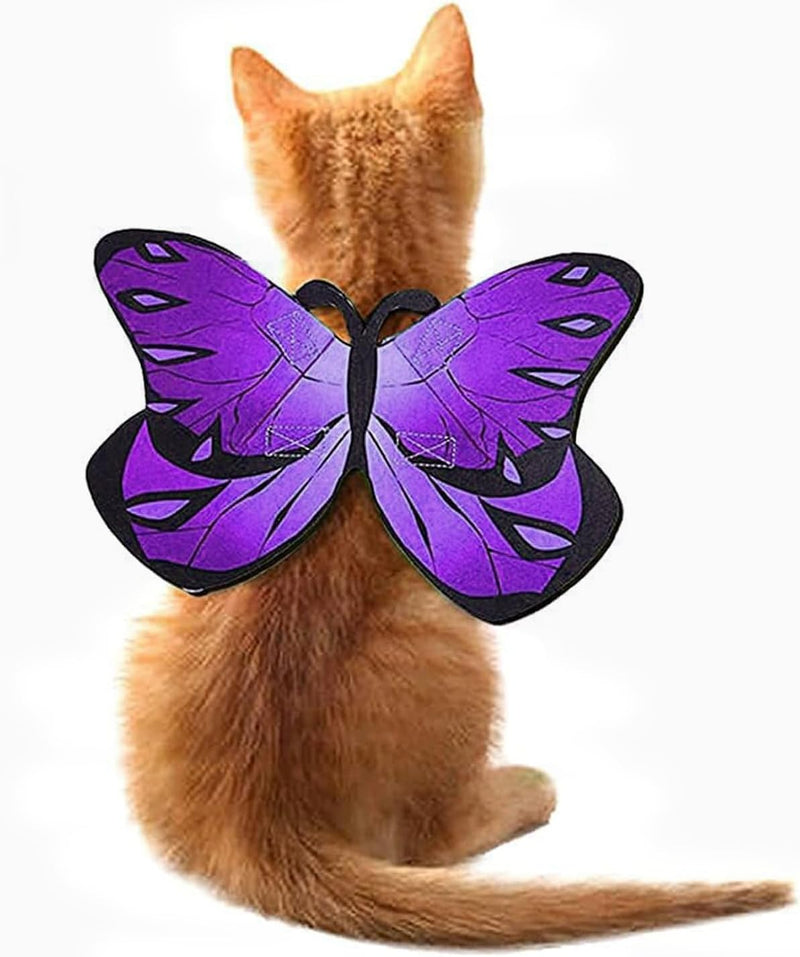 Cat Dog Butterfly Costume Wings for Halloween Party Decoration - Purple