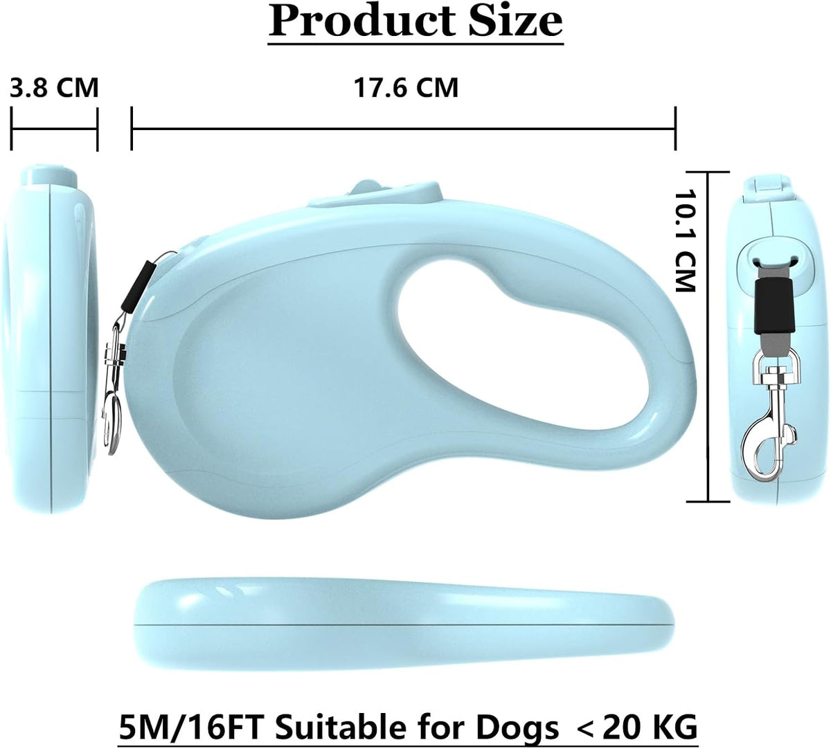 Retractable Dog Leash for Small Medium Dogs - Blue - image 2