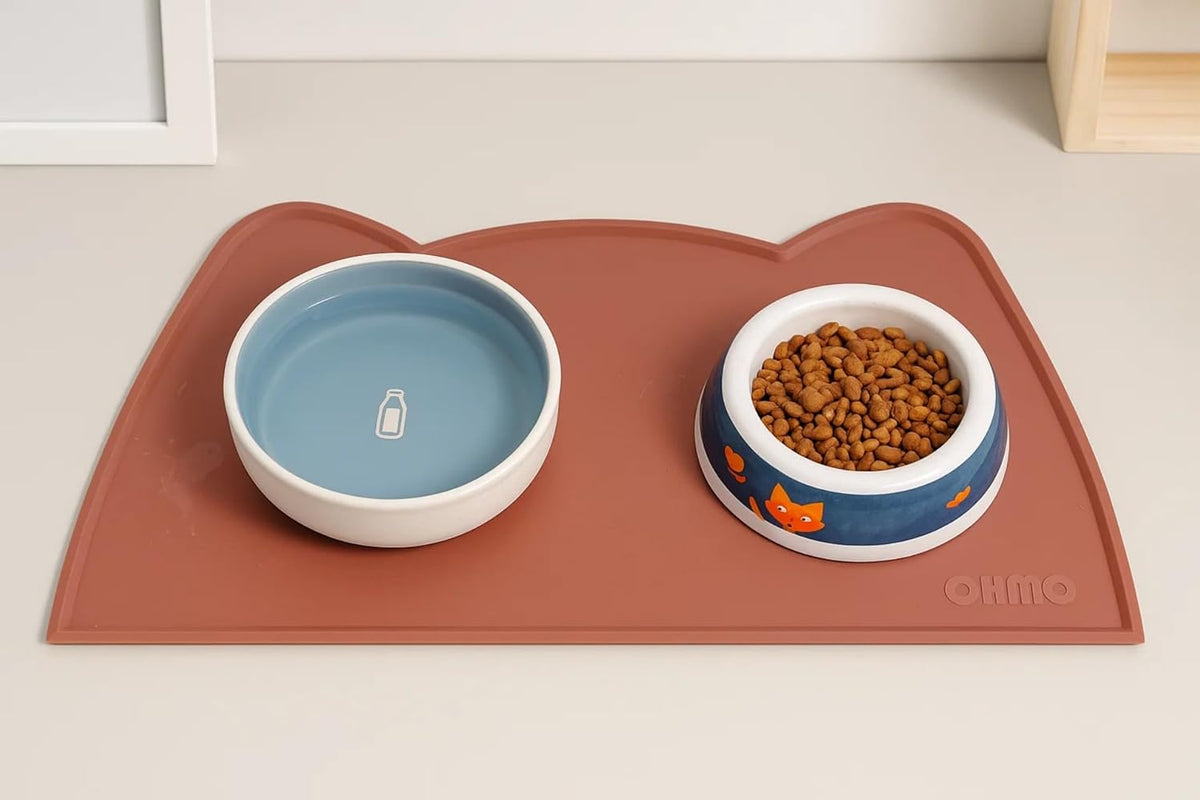OHMO Cat Food Mat, Silicone Pet Feeding Mat, 18x9.8 - 18"L x 10"W / Erythrinus - image 4