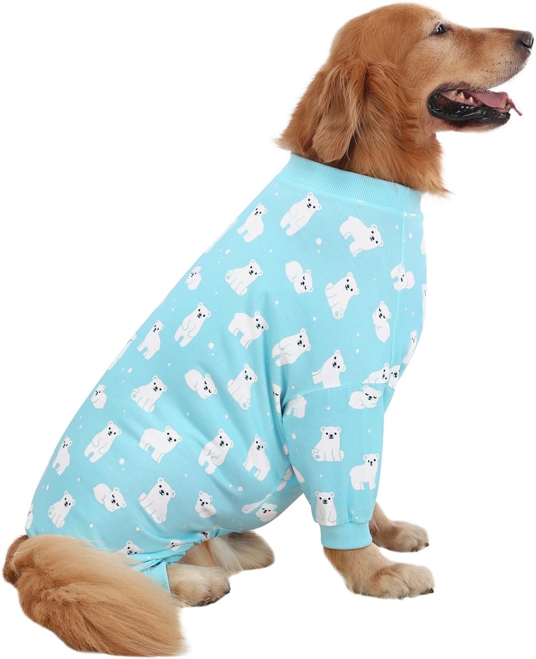 HDE Dog Pajamas One Piece Light Comfy Pjs Pet Costume M-3XL Cute - XX-Large / Sleepy Polar Bears