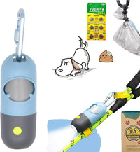 Dog Poop Bags Holder with LED Flashlight - Sky Blue / 15 Count (Pack of 1)