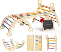 BlueWood Pikler Triangle Set with Cushion - Rainbow / No Cushion