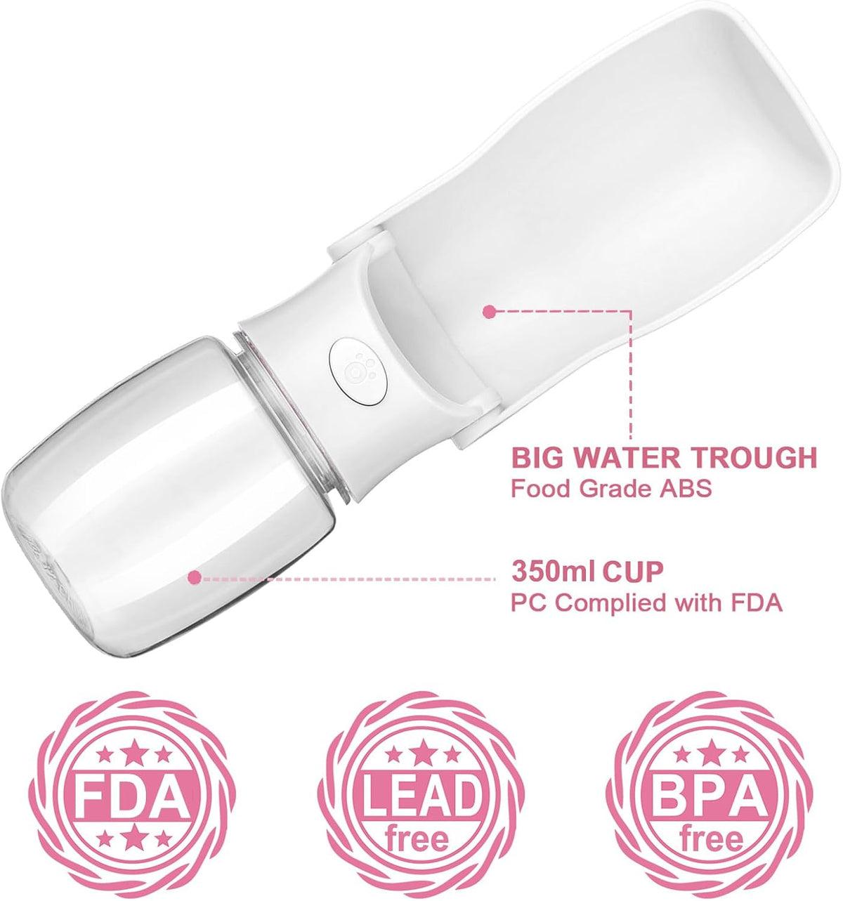 Portable Dog Water Bottle - White / 12oz - image 2