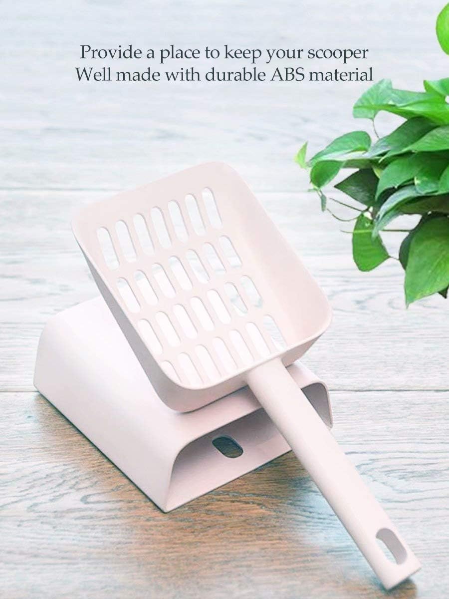Kitty Litter Scoop, Cat Litter Scooper with Caddy - S-White - image 2