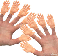 DR DINGUS Finger Hands Funny Gag Prank Gift – Fun for Kids & Family - 10 Hands (Zip Bag)