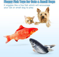 TOOGE 2 Pack 9" Floppy Fish Cat Toys with SilverVine and Catnip - Red Carp + Carp - image 3