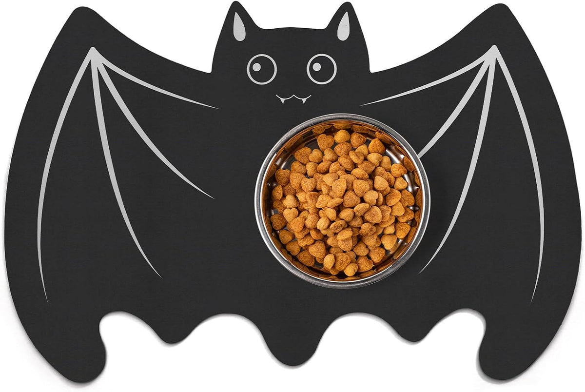 Pet Mats for Food and Water Dog Cat Food Mats Pet Feeding Mat - Bat