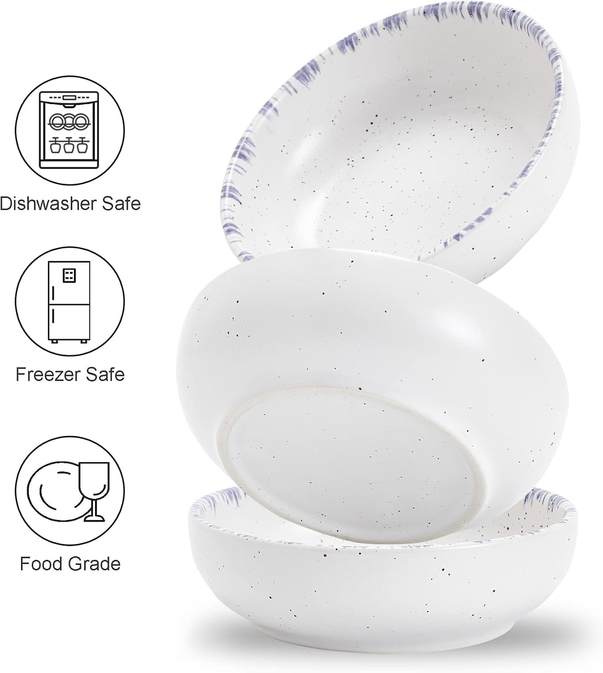 Ceramic Cat Bowls, Howise Pet Bowl Cat Dishes for Food and Water - violet blue - image 3