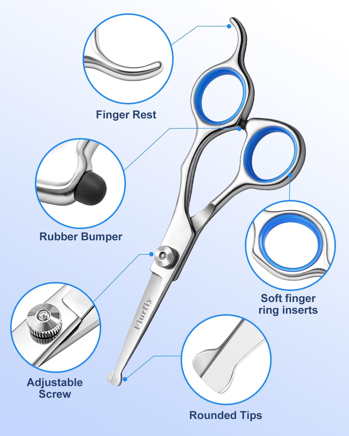 6-in-1 Dog Grooming Scissors - Blue 6 in 1 - image 3