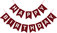 Orange Happy Birthday Banner Birthday Sign for Backdrop Happy - Burgundy